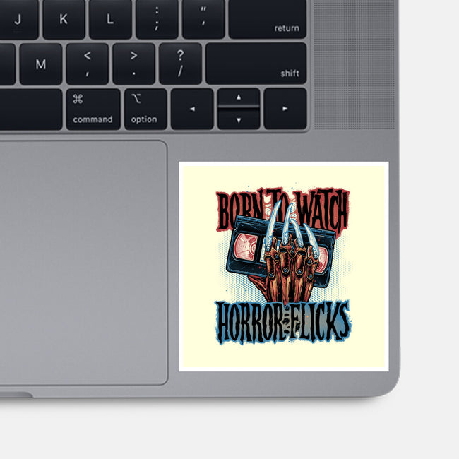 Born To Watch Horror Flicks-None-Glossy-Sticker-glitchygorilla