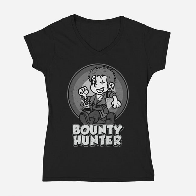 Vintage Black Leg-Womens-V-Neck-Tee-Badbone Collections