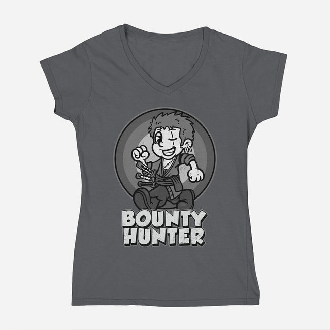 Vintage Black Leg-Womens-V-Neck-Tee-Badbone Collections