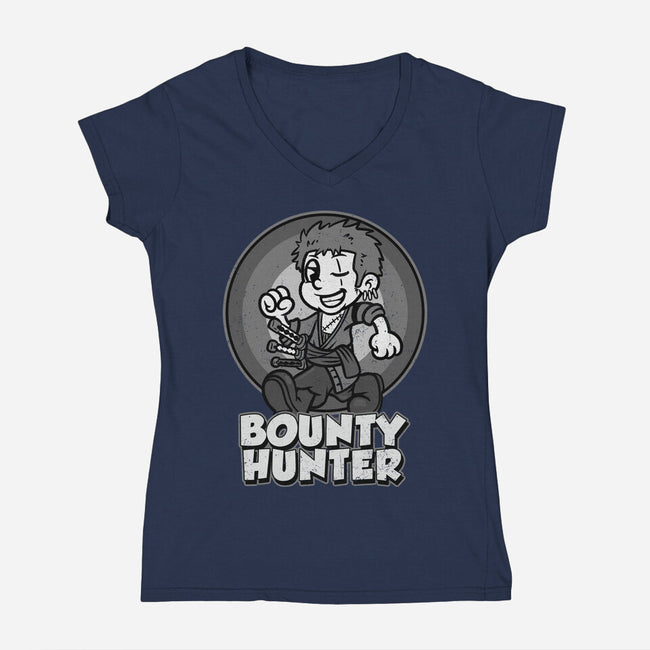 Vintage Black Leg-Womens-V-Neck-Tee-Badbone Collections