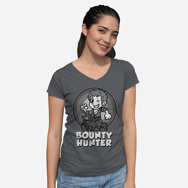Vintage Black Leg-Womens-V-Neck-Tee-Badbone Collections