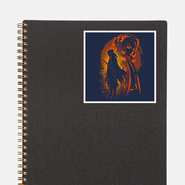 Rengoku Silhouette-None-Glossy-Sticker-Badbone Collections
