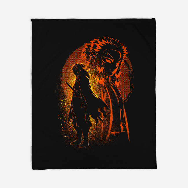 Rengoku Silhouette-None-Fleece-Blanket-Badbone Collections