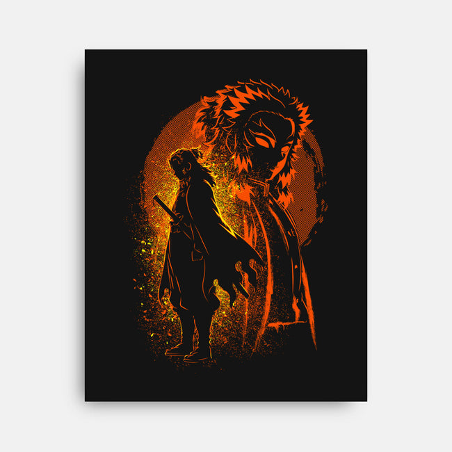 Rengoku Silhouette-None-Stretched-Canvas-Badbone Collections