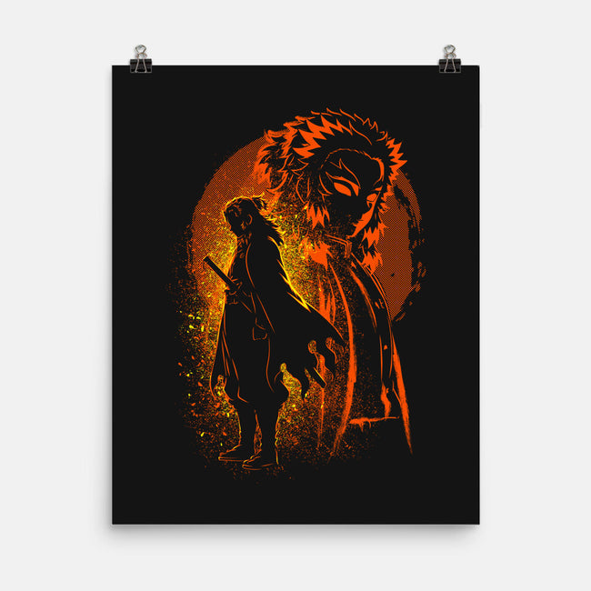 Rengoku Silhouette-None-Matte-Poster-Badbone Collections