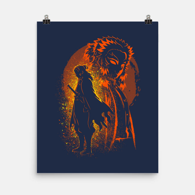 Rengoku Silhouette-None-Matte-Poster-Badbone Collections