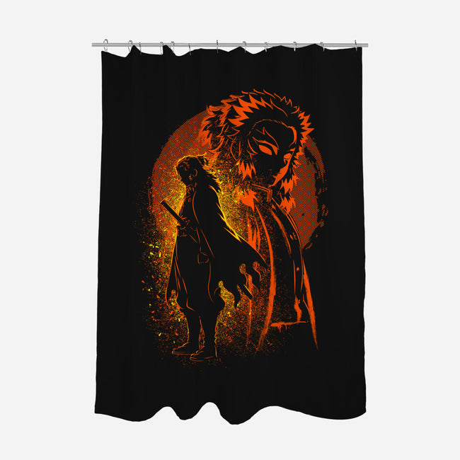Rengoku Silhouette-None-Polyester-Shower Curtain-Badbone Collections