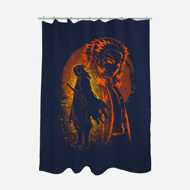 Rengoku Silhouette-None-Polyester-Shower Curtain-Badbone Collections