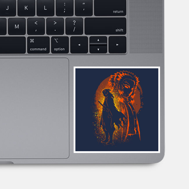 Rengoku Silhouette-None-Glossy-Sticker-Badbone Collections