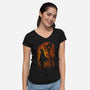 Rengoku Silhouette-Womens-V-Neck-Tee-Badbone Collections