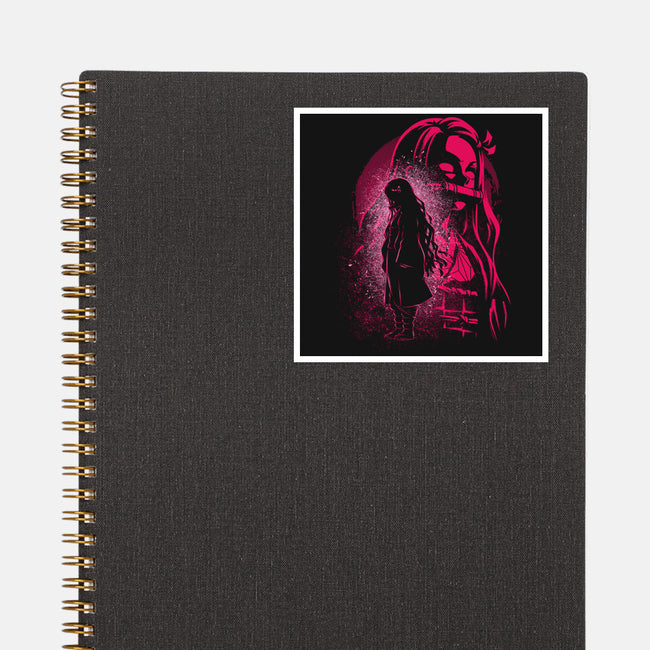 Nezuko Silhouette-None-Glossy-Sticker-Badbone Collections