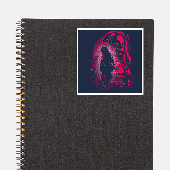 Nezuko Silhouette-None-Glossy-Sticker-Badbone Collections