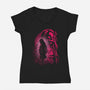 Nezuko Silhouette-Womens-V-Neck-Tee-Badbone Collections