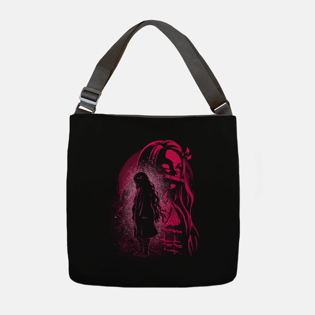 Nezuko Silhouette-None-Adjustable Tote-Bag-Badbone Collections