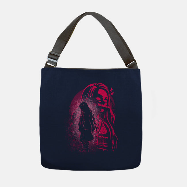 Nezuko Silhouette-None-Adjustable Tote-Bag-Badbone Collections