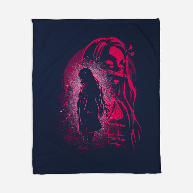Nezuko Silhouette-None-Fleece-Blanket-Badbone Collections