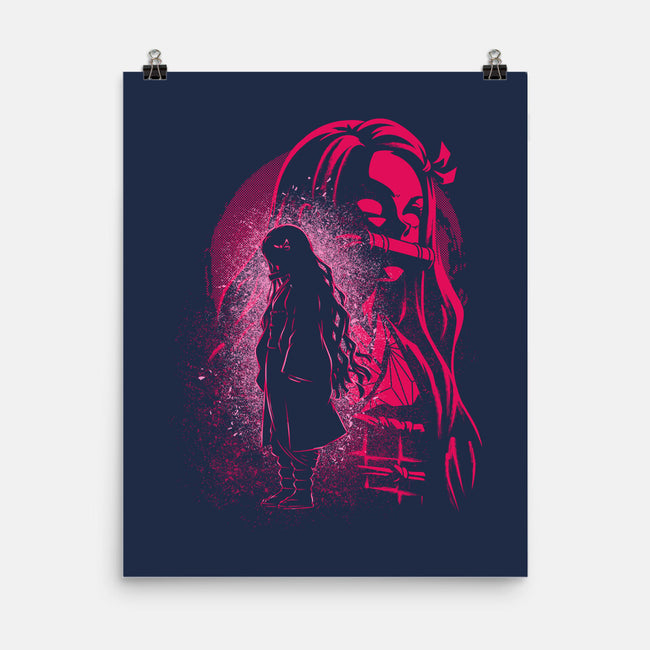 Nezuko Silhouette-None-Matte-Poster-Badbone Collections