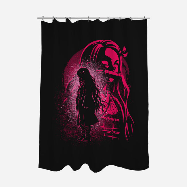 Nezuko Silhouette-None-Polyester-Shower Curtain-Badbone Collections