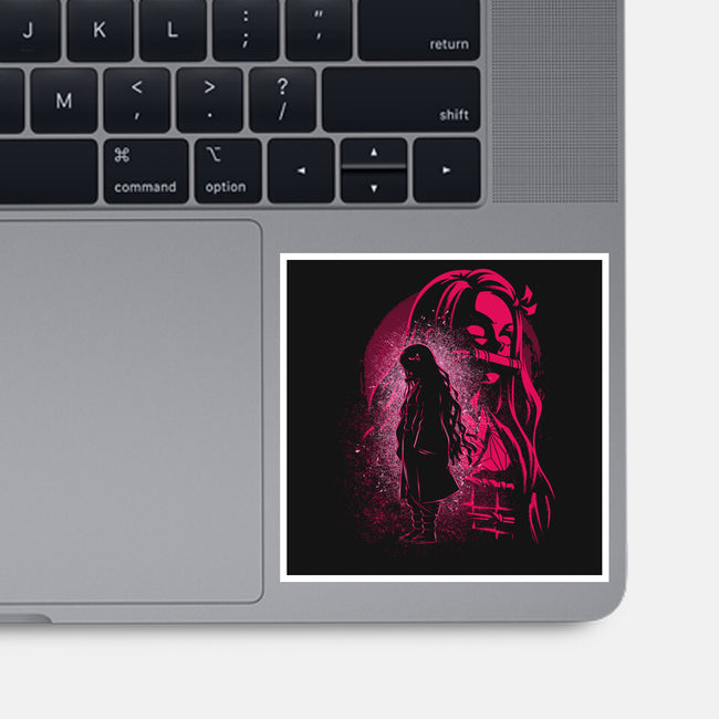 Nezuko Silhouette-None-Glossy-Sticker-Badbone Collections