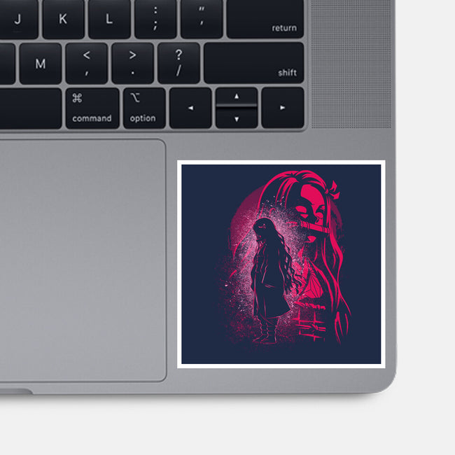 Nezuko Silhouette-None-Glossy-Sticker-Badbone Collections