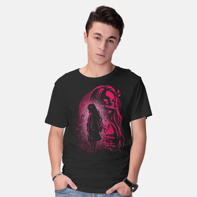 Nezuko Silhouette-Mens-Basic-Tee-Badbone Collections