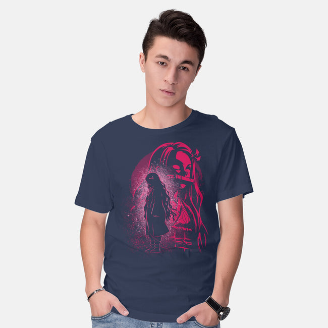 Nezuko Silhouette-Mens-Basic-Tee-Badbone Collections