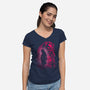 Nezuko Silhouette-Womens-V-Neck-Tee-Badbone Collections