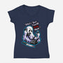 Ghost Call-Womens-V-Neck-Tee-goodidearyan