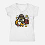 Thanksgiving Dog-Womens-V-Neck-Tee-bloomgrace28
