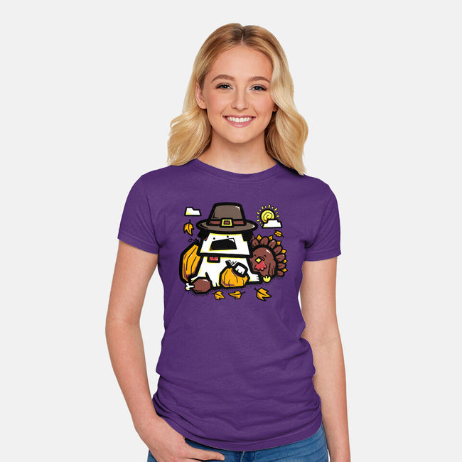 Thanksgiving Dog-Womens-Fitted-Tee-bloomgrace28
