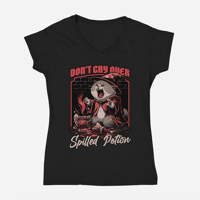 Wizard Cat Potion-Womens-V-Neck-Tee-Studio Mootant