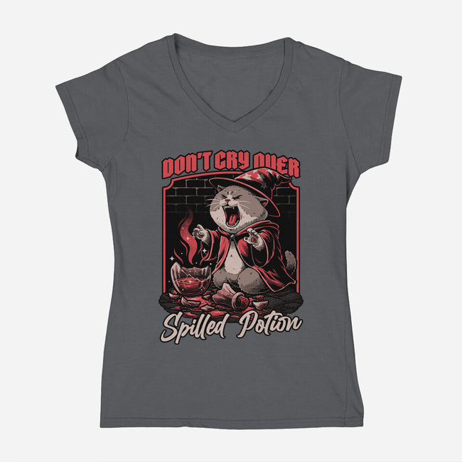 Wizard Cat Potion-Womens-V-Neck-Tee-Studio Mootant