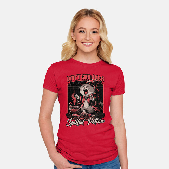 Wizard Cat Potion-Womens-Fitted-Tee-Studio Mootant