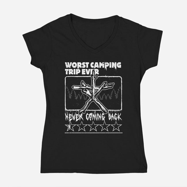 Worst Camping Trip Ever-Womens-V-Neck-Tee-Studio Mootant