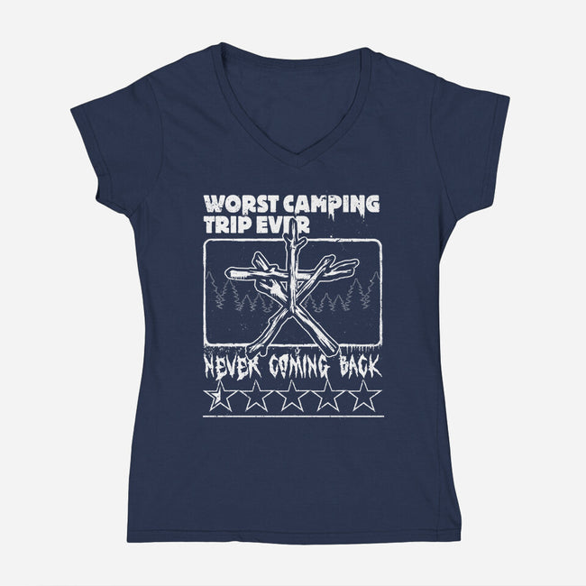 Worst Camping Trip Ever-Womens-V-Neck-Tee-Studio Mootant
