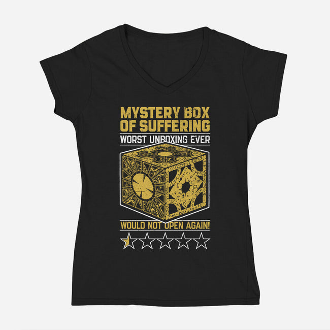 Horror Movie Priest Mystery Box-Womens-V-Neck-Tee-Studio Mootant