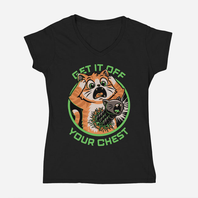 Alien Cat Funny-Womens-V-Neck-Tee-Studio Mootant