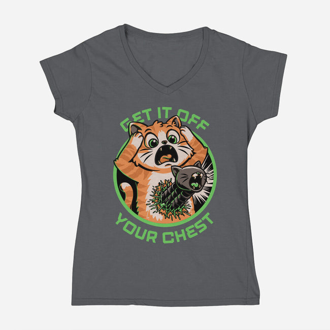 Alien Cat Funny-Womens-V-Neck-Tee-Studio Mootant