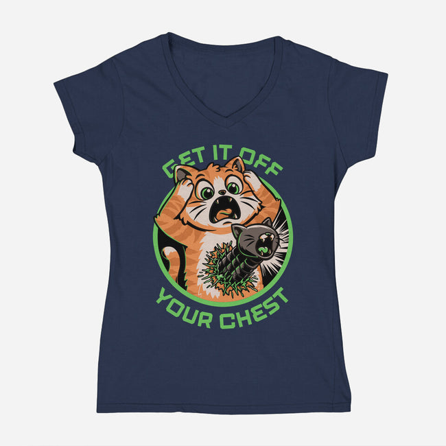 Alien Cat Funny-Womens-V-Neck-Tee-Studio Mootant