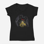 Mothman Again-Womens-V-Neck-Tee-OPIPPI