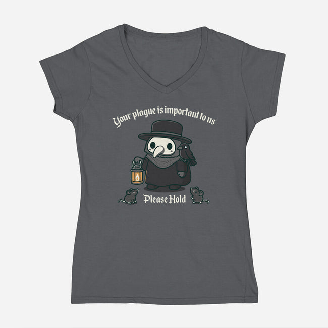 Plague Is Important-Womens-V-Neck-Tee-rocketman_art