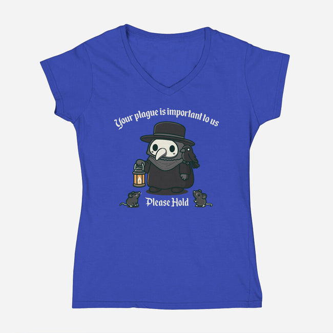 Plague Is Important-Womens-V-Neck-Tee-rocketman_art