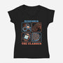 Remember The Classics-Womens-V-Neck-Tee-glitchygorilla