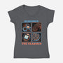 Remember The Classics-Womens-V-Neck-Tee-glitchygorilla