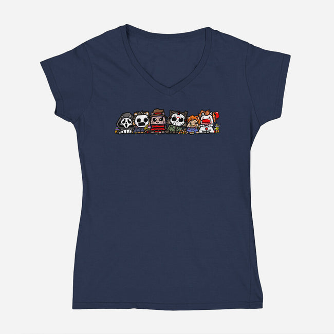 Scary Movies Gang-Womens-V-Neck-Tee-bloomgrace28