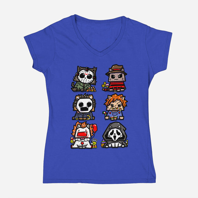 Scary Movies Crew-Womens-V-Neck-Tee-bloomgrace28
