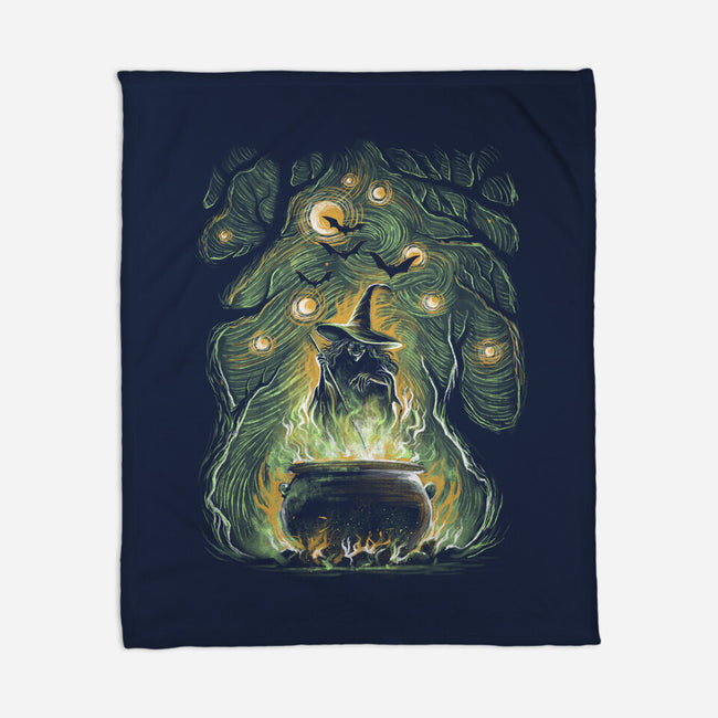 Starry Witch-None-Fleece-Blanket-zascanauta