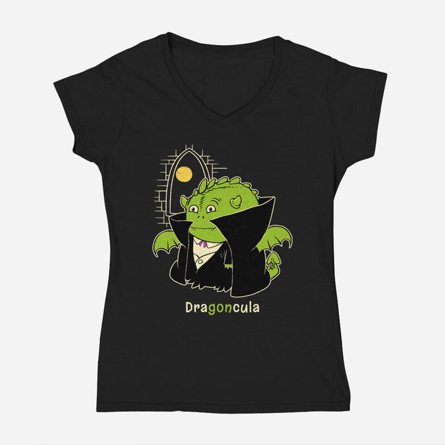 Dragoncula-Womens-V-Neck-Tee-imisko