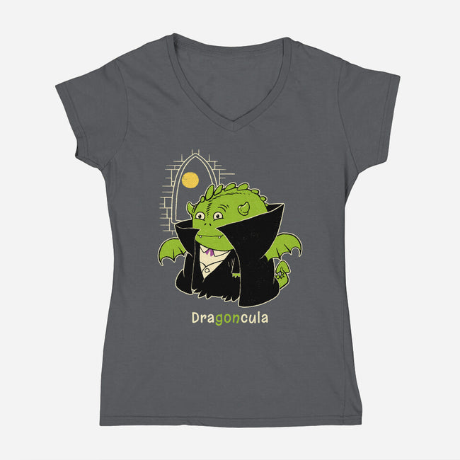 Dragoncula-Womens-V-Neck-Tee-imisko