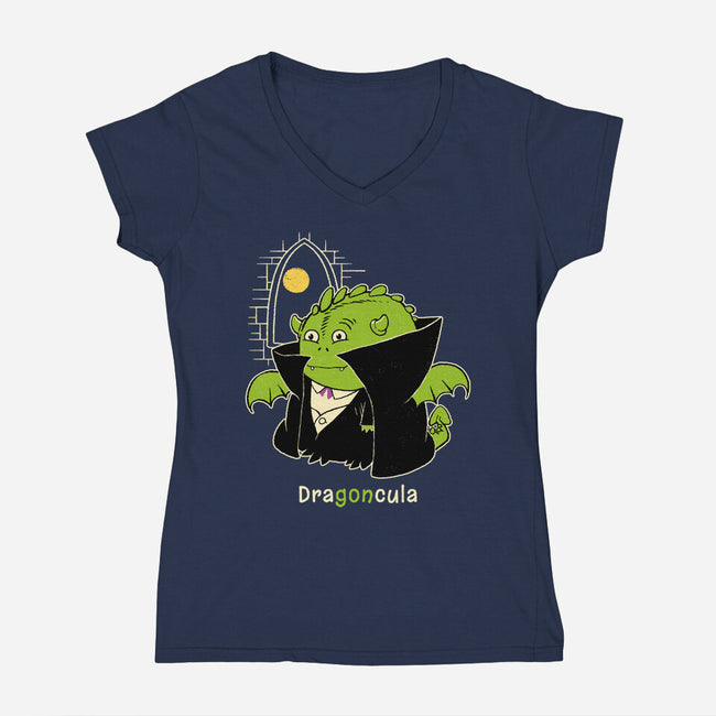 Dragoncula-Womens-V-Neck-Tee-imisko